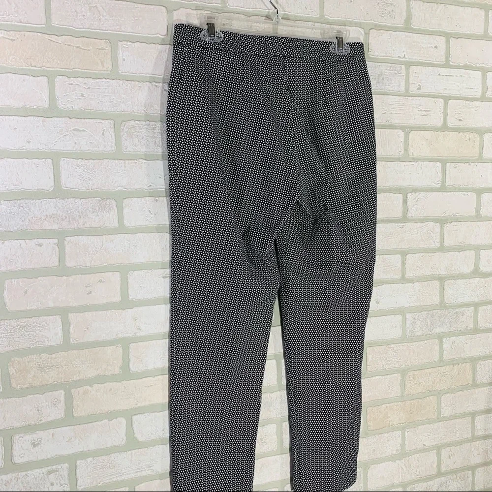 J. McLaughlin Yara Black Print Slim Leg Pants Size 6